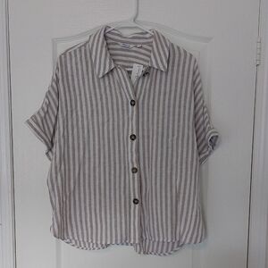 Striped Button-Up Shirt